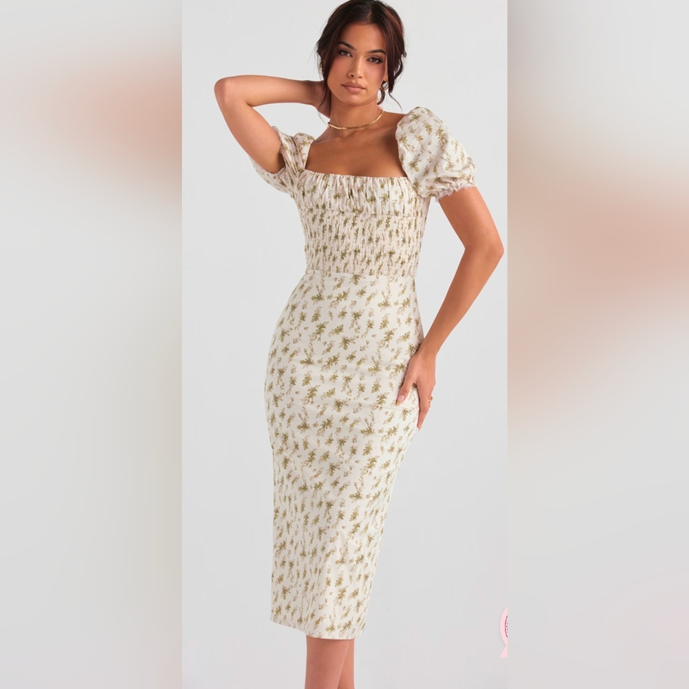 House Of CB Bellucci Garden Print Shimed Sundress - Size Medium